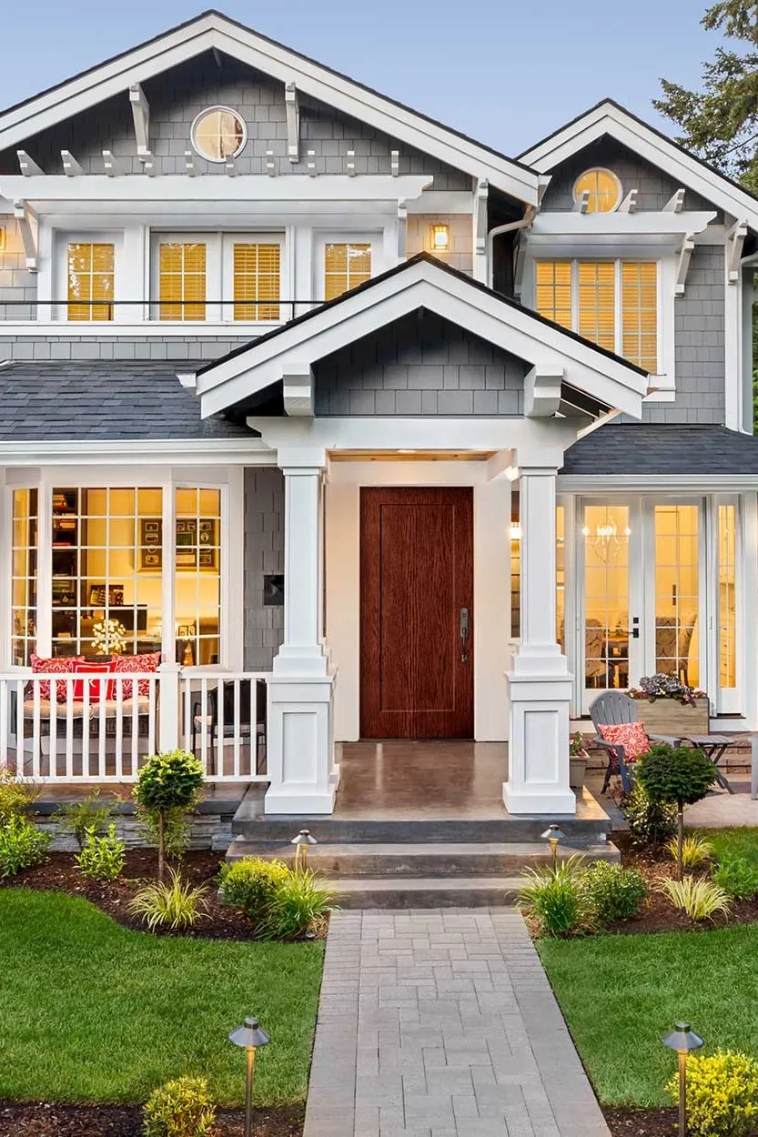 A freshly installed front entry door on an Omaha-area home
